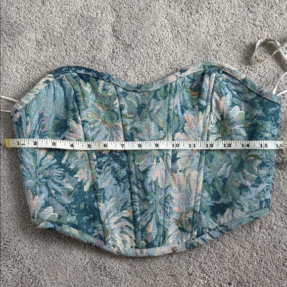 Altar'd State Floral Corset Top - Blue and Green - Picture 5 of 5